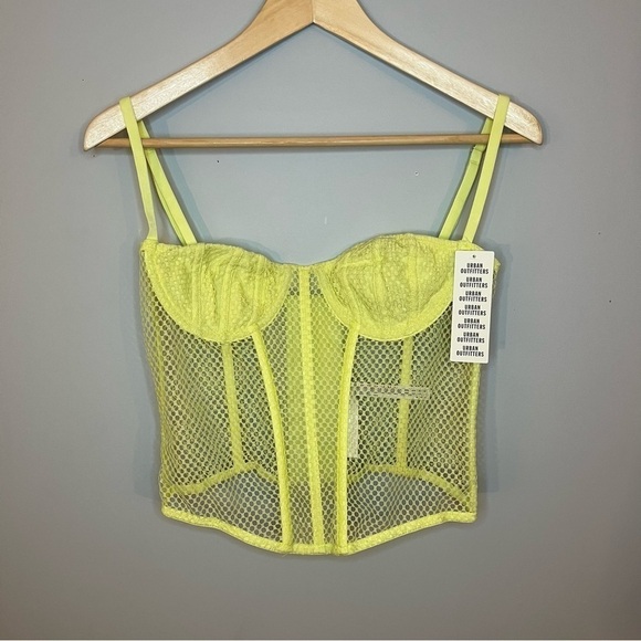 Urban Outfitters Out From Under Modern Love Overdrive Fishnet Corset Sz L NWT - Picture 4 of 15